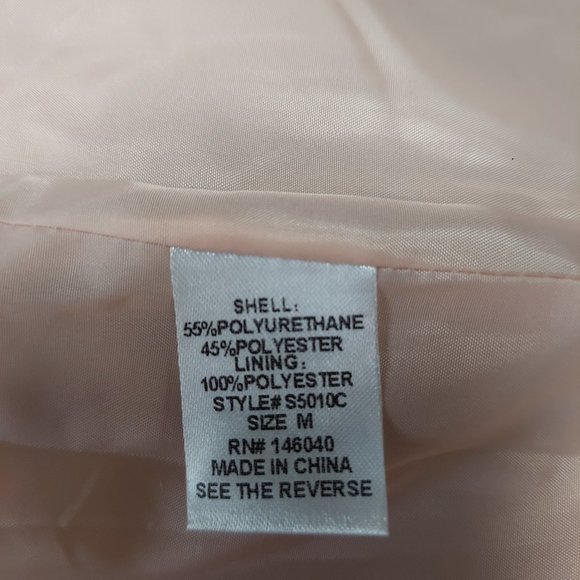 NWOT Signature 8 of Los Angeles Faux Leather Moto Jacket Champagne Color - Picture 15 of 17